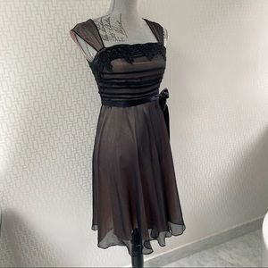 Black Silk Juliet Sleeve Evening Dress or Ballgown